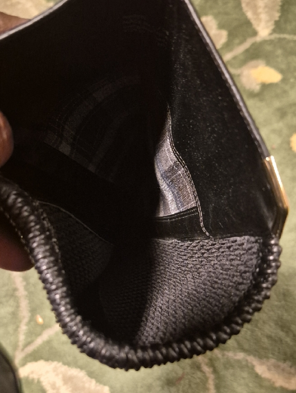Cole Haan Black Over-the-Knee Leather Riding Boots with Textured Back - Picture 9 of 10